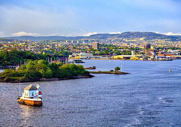 Modern district of Oslo, view from the water Modern district of Oslo, view from the water